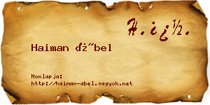 Haiman Ábel névjegykártya