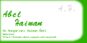 abel haiman business card
